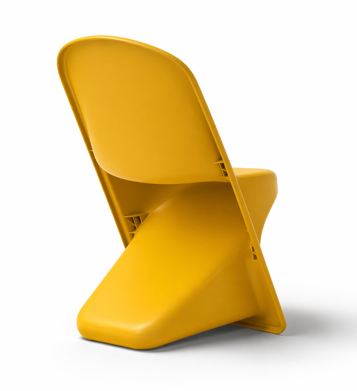 Sedia da giardino dal design sinuoso giallo ocra – Twist