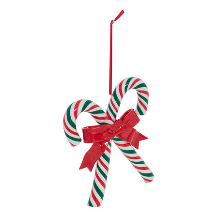 Pendente natalizio candy cane con fiocco rosso 11 cm