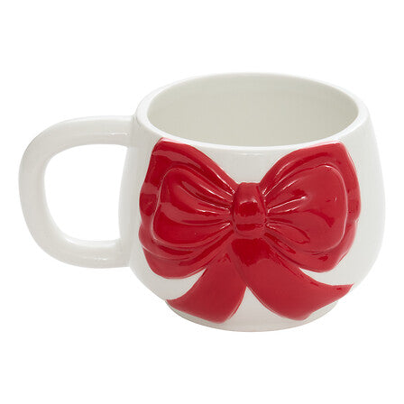 Tazza natalizia con fiocco rosso in dolomite 500 ml