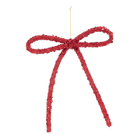 Fiocco natalizio con paillettes 28 cm rosso o oro