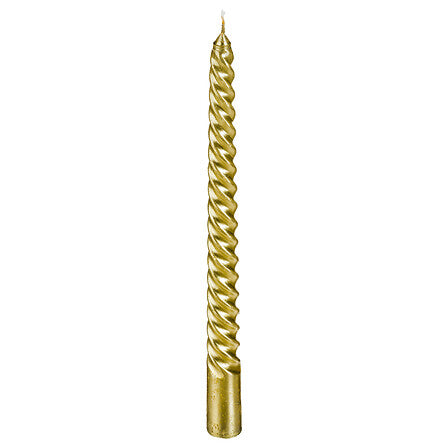 Candele natalizie a stelo oro dritte e a spirale – set da 4, 25 cm