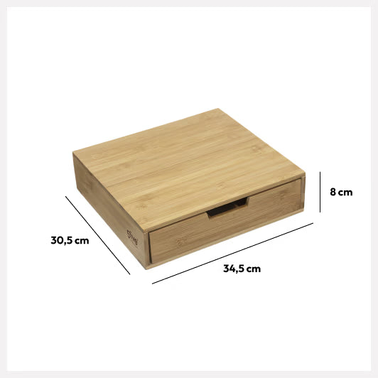 Porta capsule in bambù con cassetto