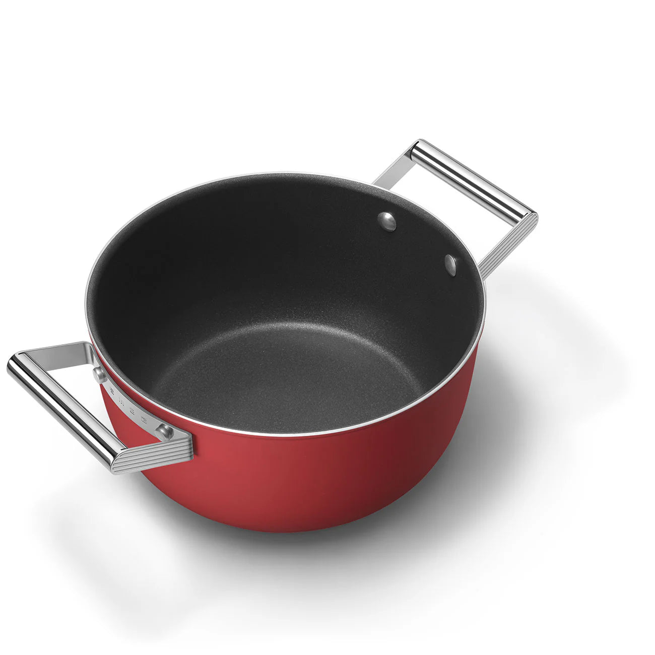 Casseruola bassa 2 manici rossa 24 cm con coperchio alluminio forgiato induzione – Smeg 50's Style