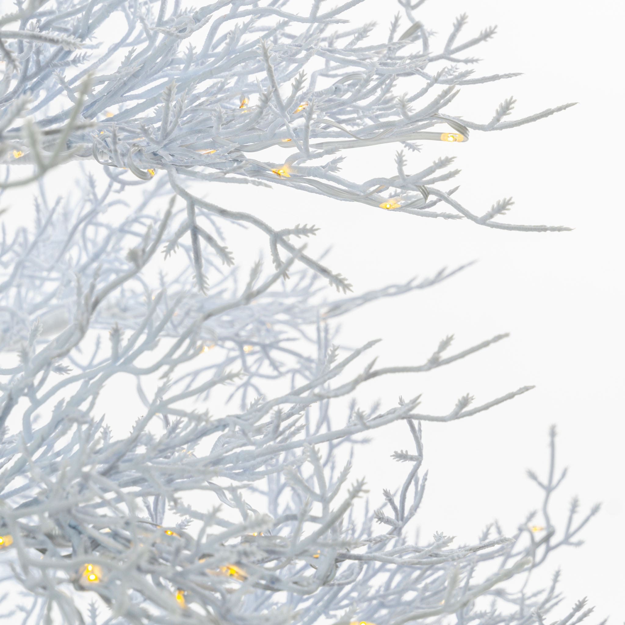 Albero di Natale Coral White innevato 210 cm LED