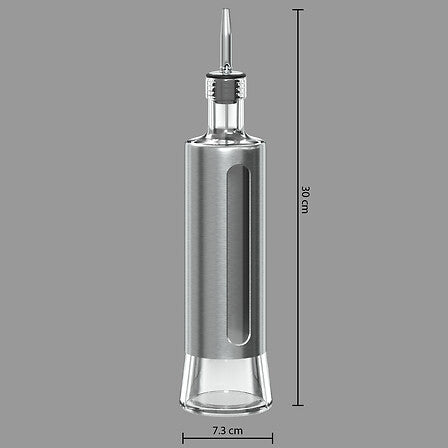 Bottiglia per olio e aceto in vetro e acciaio inox 500 ml