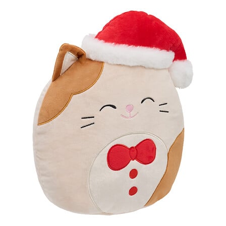 Peluche gatto natalizio Squishy con cappello di Natale 33 cm