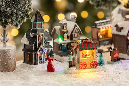 Stand natalizio luminoso LED per villaggio – 4 soggetti assortiti