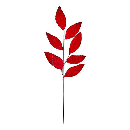 Ramo decorativo natalizio con foglie rosse Chic, 62 cm