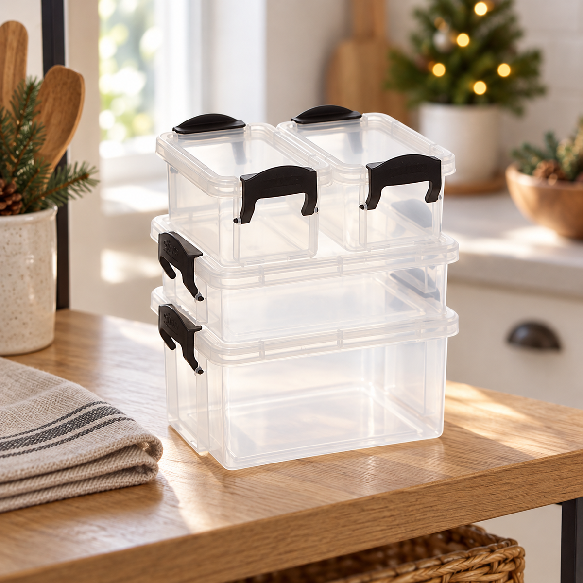 Mini contenitori trasparenti con chiusura a clip – assortiti