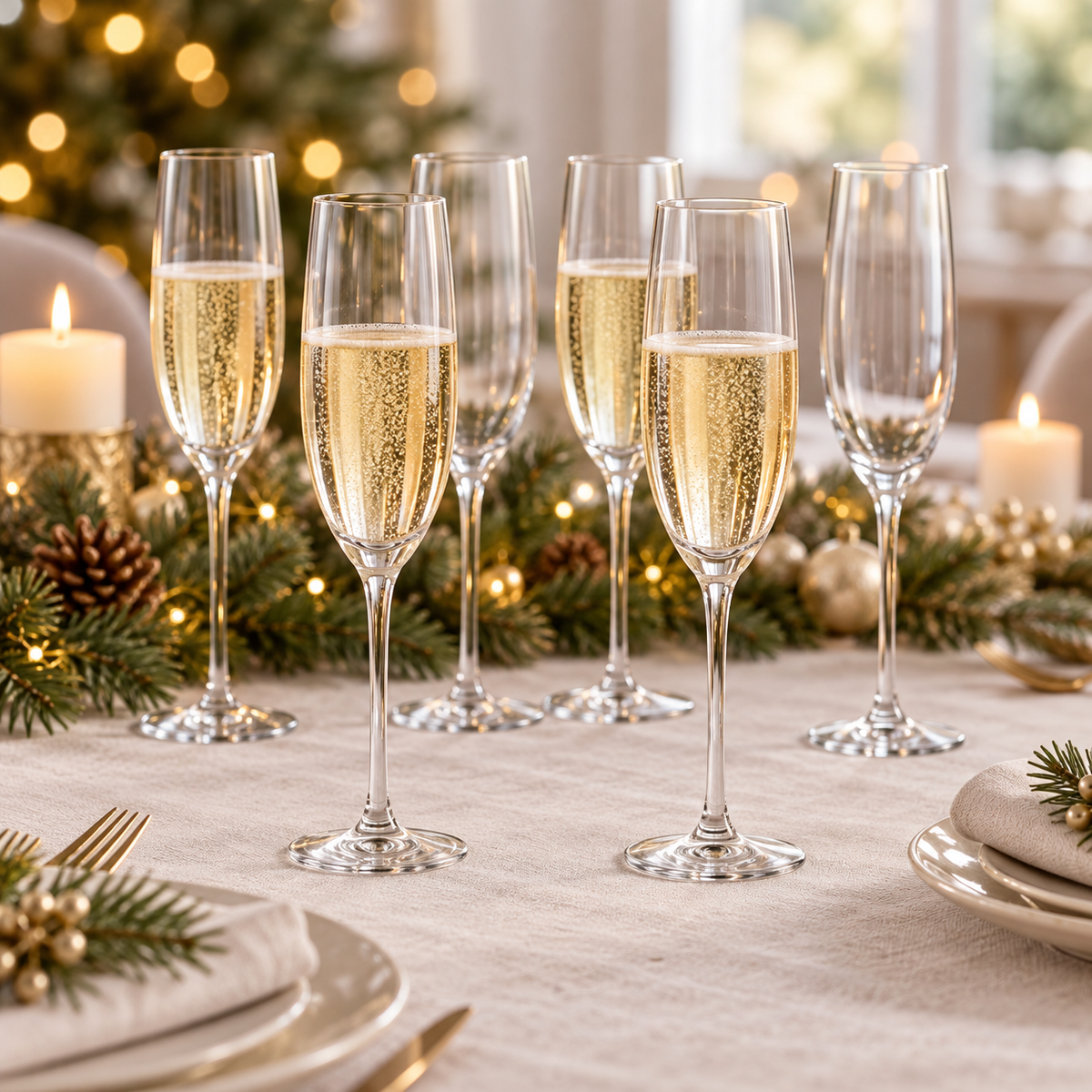 Set 6 flûte da champagne Orpéa in vetro 16 cl