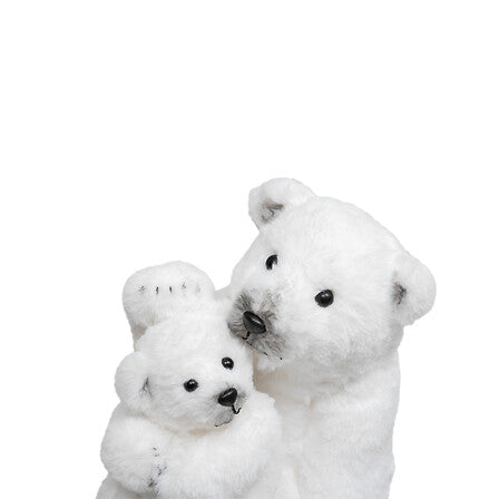 Orso polare natalizio bianco con cucciolo – altezza 27,5 cm