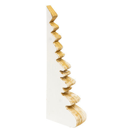 Albero di Natale decorativo in carta avorio con bordi dorati 30 cm