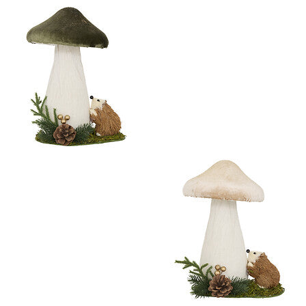 Fungo natalizio decorativo con riccio 30 cm assortito