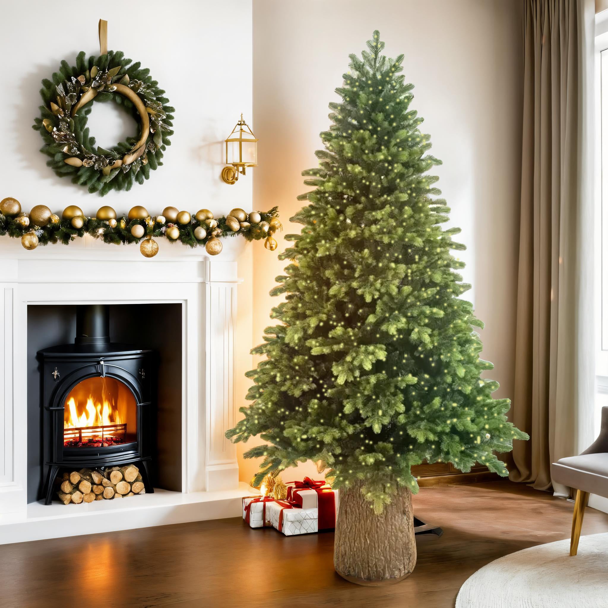 Albero di Natale Gilley con tronco 240 cm LED