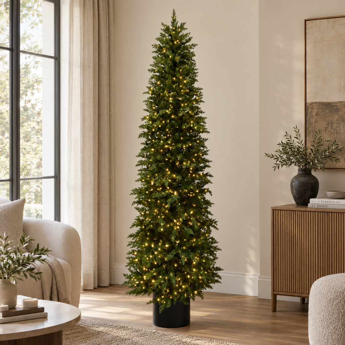 Albero di Natale Parker 120 cm Slim Full PE Real Touch 500 LED