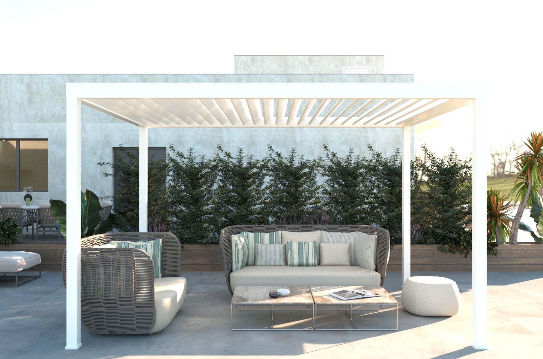 Pergola Miraia 3x4 in alluminio bianca