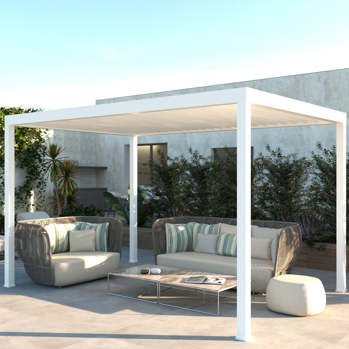 Pergola Miraia 3x4 in alluminio bianca