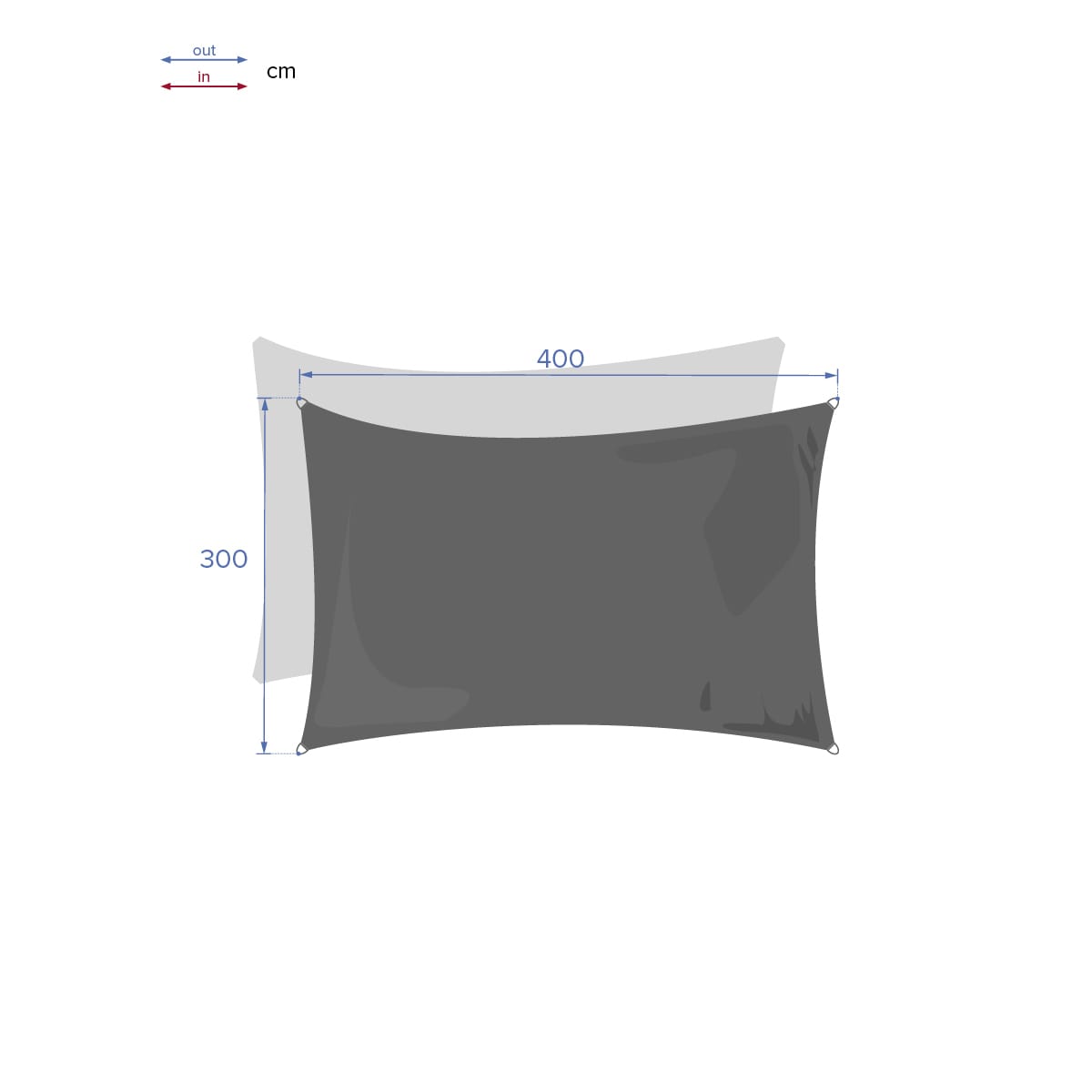 Vela ombreggiante rettangolare in poliestere blu indigo 3x4 m – Curacao