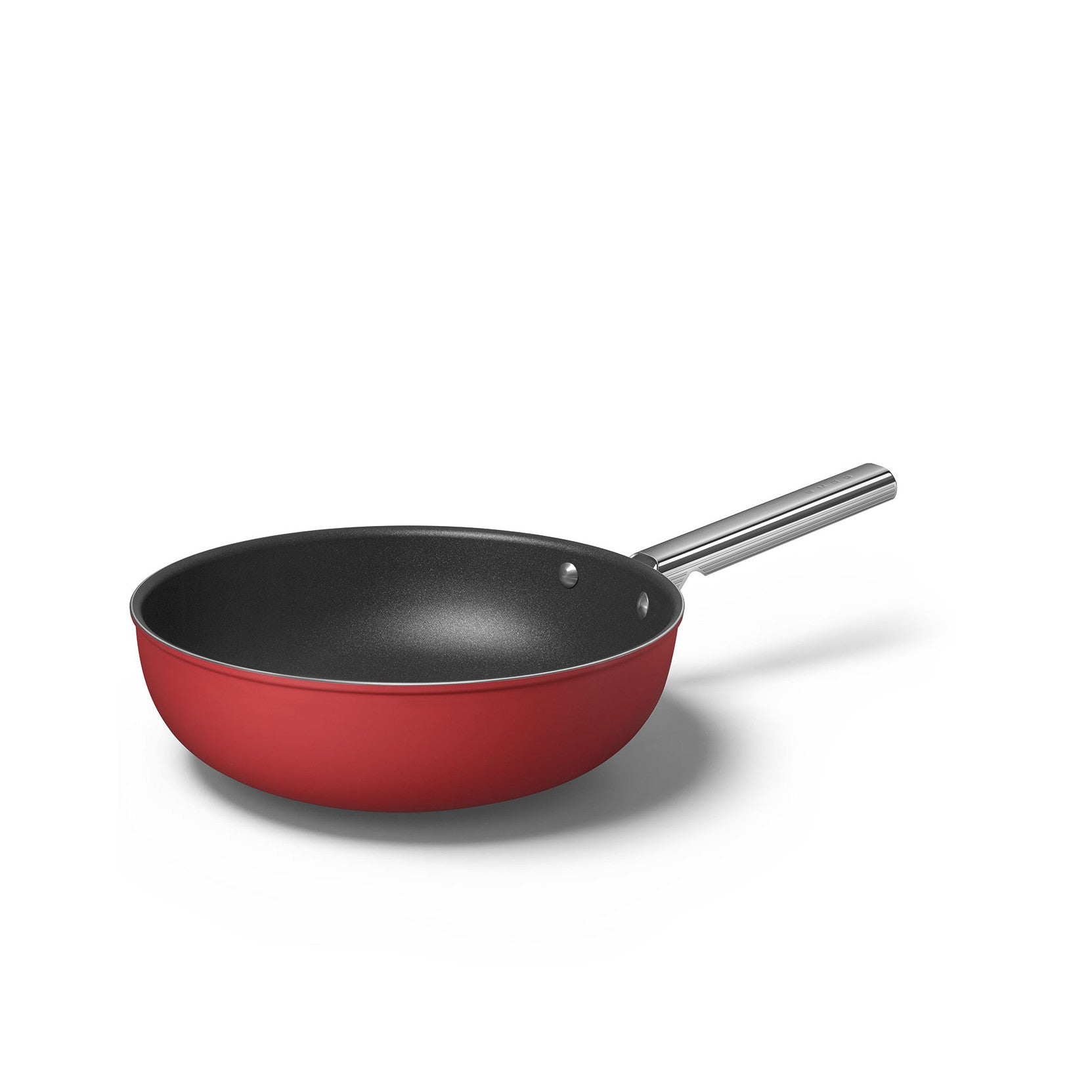 Wok antiaderente rosso 30 cm alluminio forgiato fondo radiante induzione – Smeg 50's Style