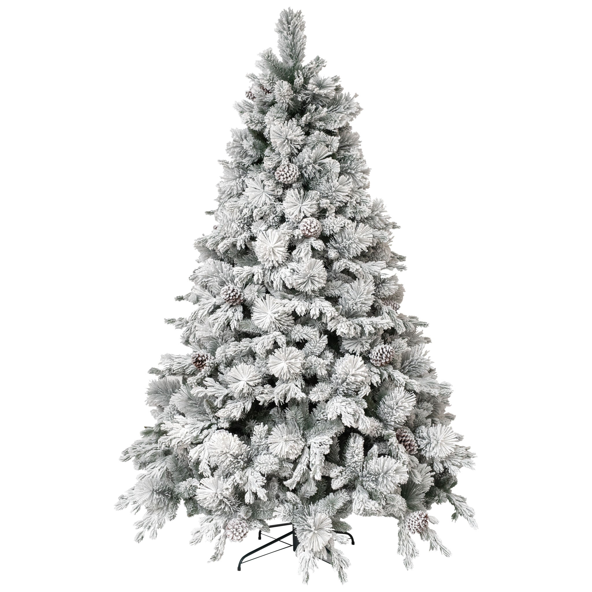 Albero di Natale Zurigo Innevato con pigne 210 cm