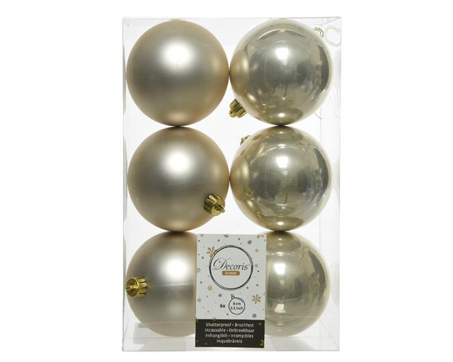 Set di 6 palline natalizie effetto perla lucide e opache