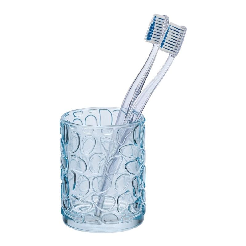 Bicchiere porta spazzolino vetro blu